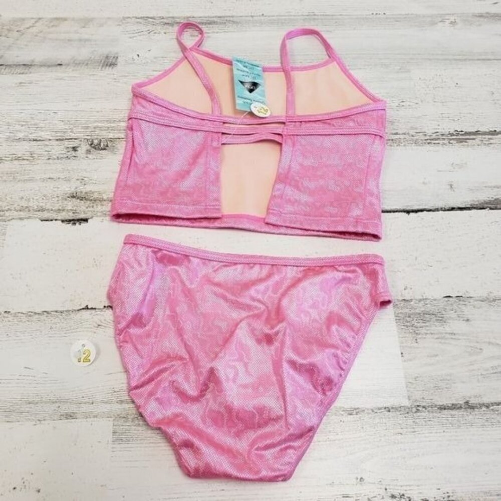 Sand n Sun Girls 2 Piece Heart Swim Suit Size 12 - Picture 2 of 8